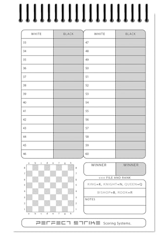 Jeu d'échecs Perfect Strike avec carnet de notation de 100 parties format 14x21,6 cm - 4