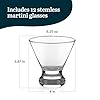 Libbey Cosmopolitan Stemless Martini Glasses Set Of 12, Dishwasher Safe Holiday Martini Glass, Lightweight Cocktail Glass Set for Wedding Party #2