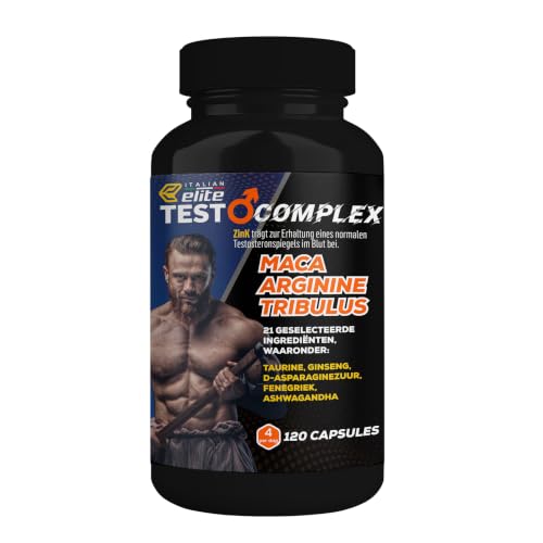 Italian Elite® Testo Complex 120 Capsules - Maca 8000mg, Tribulus, Fenegriek, Zink, Arginine, Ashwagandha, Vitaminen en Mineralen