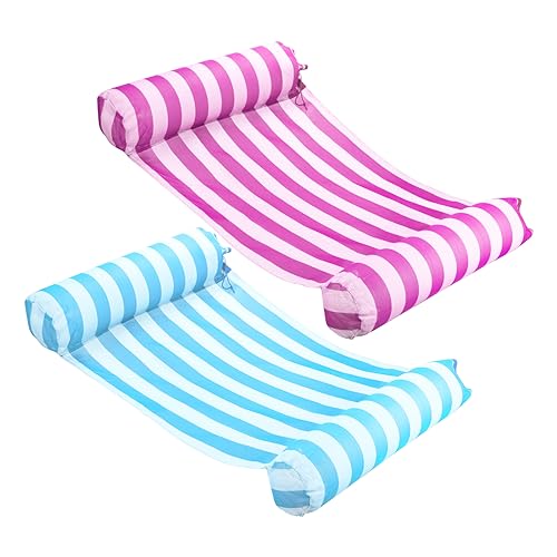 2-Pack Swimming Pool Float Hammock, Multi-Purpose Inflatable Hammock Pool Hammock (Saddle, Lounge Chair, Hammock, Drifter), Water Hammock Lounge，Light Blue, Green (Pink,Light Blue)