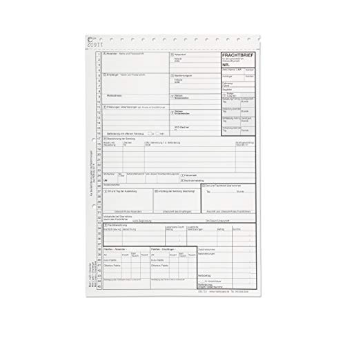 100 x Frachtbrief Einzelsatz 250731 national LKW/KVO Frachtbriefe selbstdurchschreibend