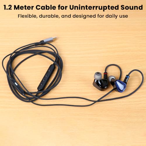 Image of AUDIOCULAR C08 Type-C IEM Upgrade Cable with HD Mic, AI-ENC Noise Cancellation with CB1300AU DAC, 4-Core Copper Wire 0.78mm Connector,Compatible with Type-C Phones & Earphones