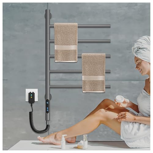 Toallero eléctrico giratorio de 180 grados con temporizador y pantalla LED