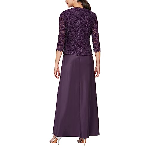 Alex Evenings Women's Two Piece Mother of The Bride Dress with Lace Jacket2