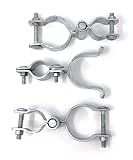 Nickanny's Galvanized Metal Chain Link Fence Walk Thru Gate Mounting Hardware Hanger Set, Hinges and