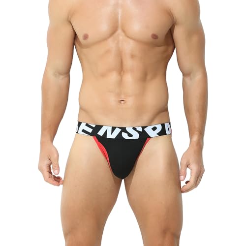 Athletic Men’s Jockstrap Thong, Ultra Soft Contrast Trim & Athletic Fit