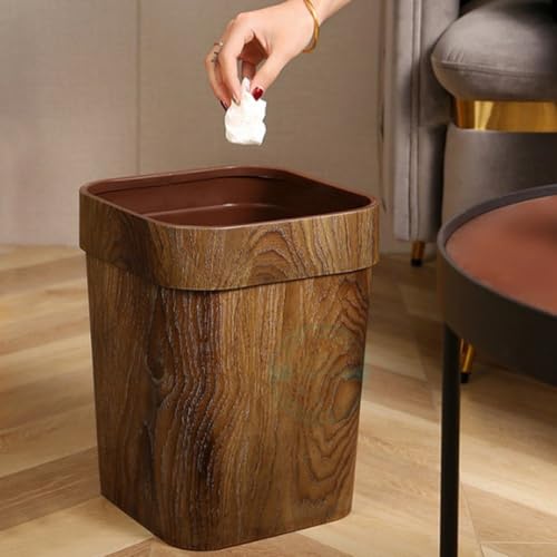 Cubo de basura de plástico de gran capacidad con diseño retro para hogar 4