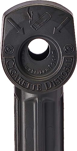 Justrite 26806D Polyethylene Personal Smokers Cease Fire Cigarette Butt Receptacle, 1 Gallon Capacity, 11" Od X 30" Height, Deco Black #TOP1