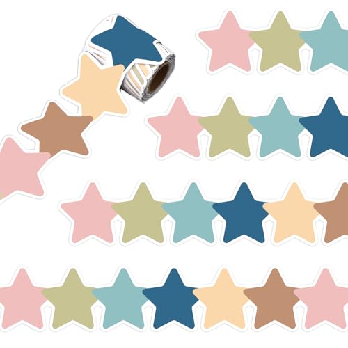 Whaline 32.8ft Star Bulletin Board Border Back to School Colorful Star Die-Cut Rolled Border Trim for Classroom Chalkboard Wall Decoration