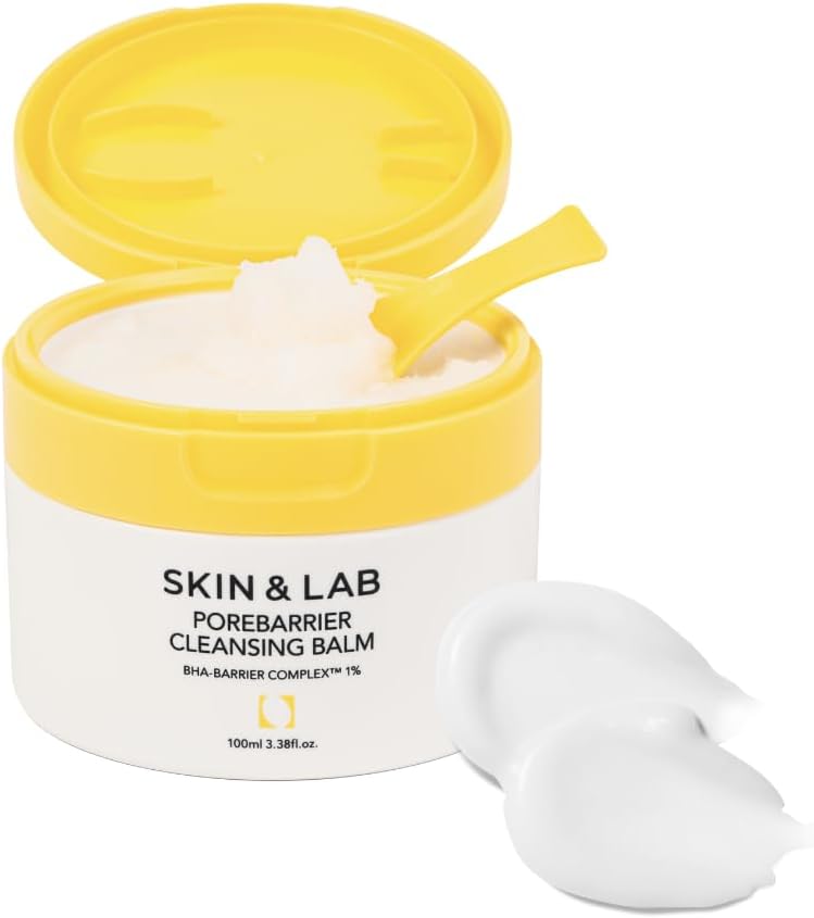 SKIN&LAB] Porebarrier Face Cleansing Balm | Eyelash Extension-Safe Cleanser | Vegan Makeup Remover for Waterproof Makeup | Balm to Oil to Milk | Gentle for | Made in Korea | 3.38 Fl Oz