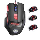 TESHIUCK Wired Gaming Mouse with 8 Buttons,6800DPI,Breathing Backlit LED,USB Optical Games Mice for PC Computer Laptop Ps4 Gamer (Black)