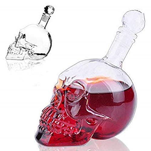 YUEWO Decanters Crystal Skull Head Shot Glass Wine Decanter Party Transparent Champagne Cocktails Beer Coffee Bottle