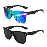 FEISEDY Womens Sunglasses Trendy Mirrored One Piece Lens Men Reflective Sun Glasses B4114