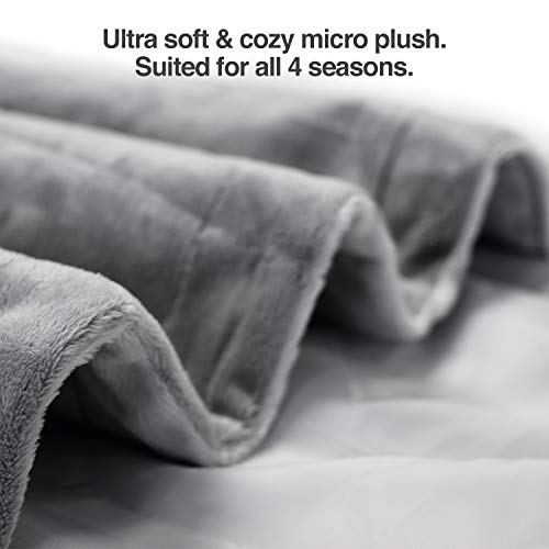 PetFusion Premium X-Large Hundedecke (60x48). Reversible Grey Micro Plush. [100% Polyester weich]