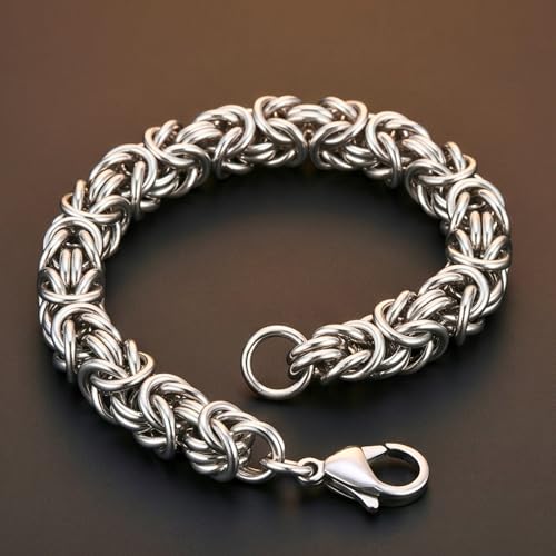 Image of THE MEN THING REINFORCED - 7mm Stainless Steel Bracelet, American Style - Hip Hop Biker Bracelet 8 inch with Lobster Claw Buckle for Men & Boys