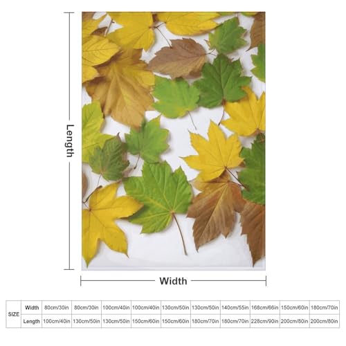 Couverture en flanelle douce imprimé feuilles plaid léger de canapé