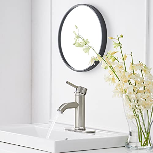 Greenspring Brushed Nickel Bathroom Faucet Single Hole Single Handle Lavatory Basin Bath Sink Vanity Faucet Deck Mount Modern Brass Commercial Stainless Steel Lead-Free #TOP2