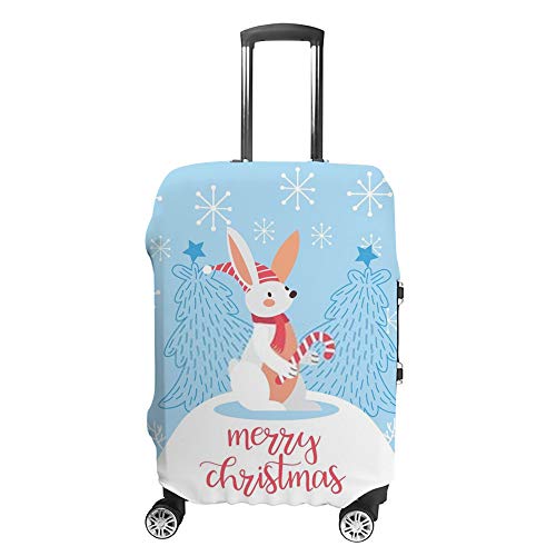 Housse de valise lapin de noël bleu Ruchen protection bagage élastique