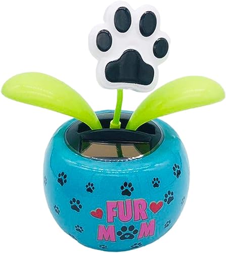 Dog Paw Solar Dancing Flower, Solar Powered Dancing Swinging Flower Toy, Swinging Animated Bobble Dancer Decor Toys for Car Home Desk, Solar Power Kits