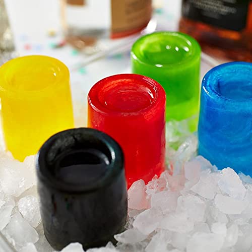 Dd-Life 4 Pcs 4-Cavity Ice Cubist Ice Shot Glass Molds Round Shot Glass Silicone Mold(Red） #TOP5