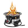 Outland living 870 premium auto ignition smokeless outdoor portable propane fire pit with cover carry kit 19 inch 58000 btu black  urban country home decor