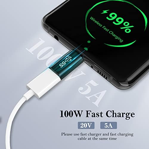 USB Type C Extension Adapter 3-Pack,PD 100W USBC 3.1 Gen2 Female to Male Extender Converter,Thunderbolt 3 Extended Connector Compatible for Lifeproof Otterbox Case,MacBook Pro,Samsung DeX Station,Flir
