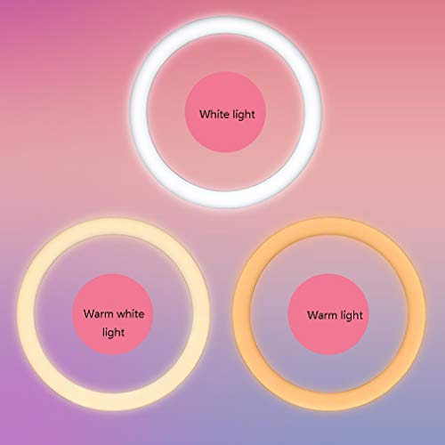 WYH Makeup Licht 10"Ringlicht mit rundem Stand DREI Telefonhalter Kompatibel mit Smartphone für Live Stream YouTube Makeup Kwai Makeup Licht (Color : Black) – Bild 5