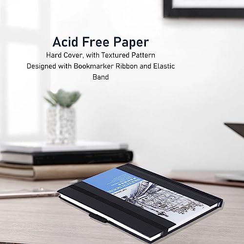 Watercolor Sketchbook,Watercolor Journal Acid Free Hard Cover Bookmark Ribbon Elastic Band Mixed Media Sketchbook for Adults Students - Image 2