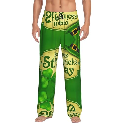 Pantalon de pyjama pour homme Happy St. Patrick en noir taille XXXL