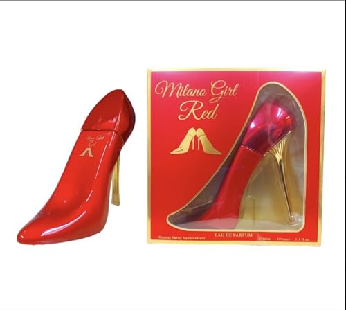Milano Girl Red Perfume Spray, Eau de Parfum, 3.3 fl oz, High Heel Design Bottle, Travel Size, for Women (Red)