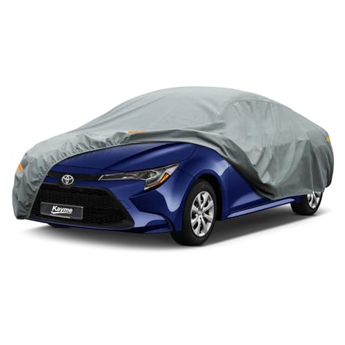 Image of Kayme Heavy Duty Car Cover Custom Fit Toyota Corolla Waterproof All Weather for Automobiles, Full Exterior Covers Sun Rain UV Protection.（Deliver About 3-10 Days）