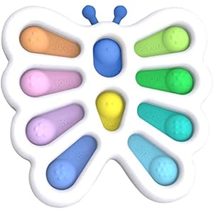 Fidget Simple Dimple Toy, Silicone Flipping Butterfly Board, Simple dimple Stress Dimple fidget Relief Hand Toys…