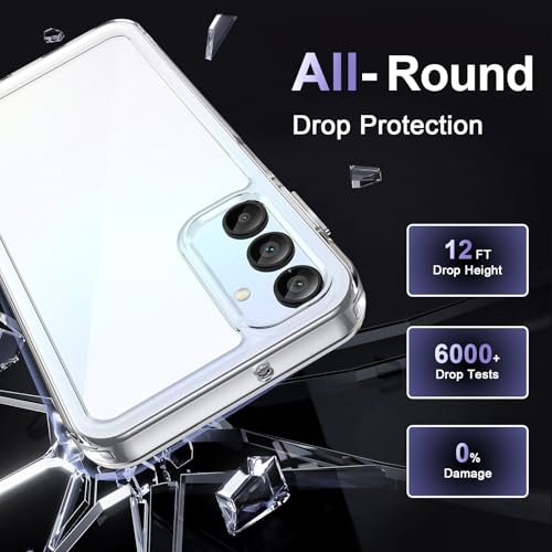Image of Case for Samsung Galaxy A15 5G /4G, Military Grade Drop Protection Phone Case, Yellowing Resistant, Anti-Scratch Hard PC Back, Shockproof Hard Ultra-Thin Protective Cover, Clear