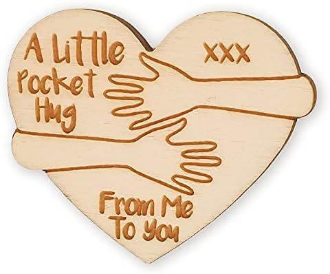 Little Pocket Hug Heart Token Keepsake Gift Long Distance Relationship Little Small Good Luck Gifts Advent Calendar Stocking Fillers Women Cute Thinking of You Gifts for Him for Her