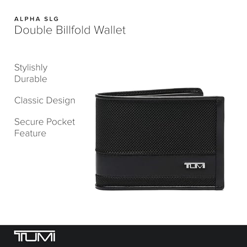 TUMI - Alpha Double Billfold - Men's Premium Wallet - Secure & Durable with Hidden Card Pocket - Black2