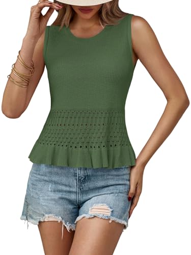 Image of Saodimallsu Womens Crochet Tank Top Sweater Vest