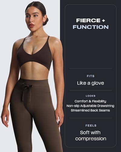 Aoxjox Workout Updated Mila Leggings for Women High Waisted Tummy Control Drawcord Yoga Pants 24.5"/26.5"/28.5"4