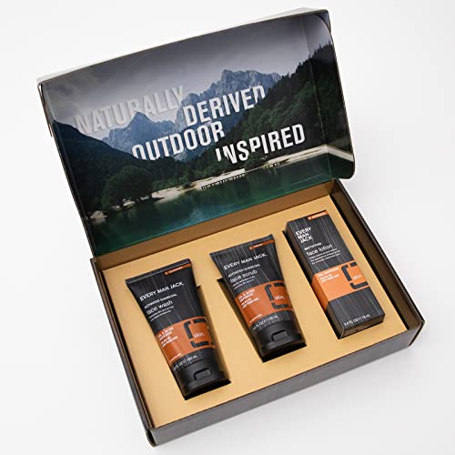 Every Man Jack Oil And Acne Defense Skin Care Set -Three Full-Size, Fragrance Free Skin Care Essentials For A Complete Routine - Activated Charcoal Face Wash, Activated Charcoal Face Scrub, And Mattifying Face Lotion #TOP3