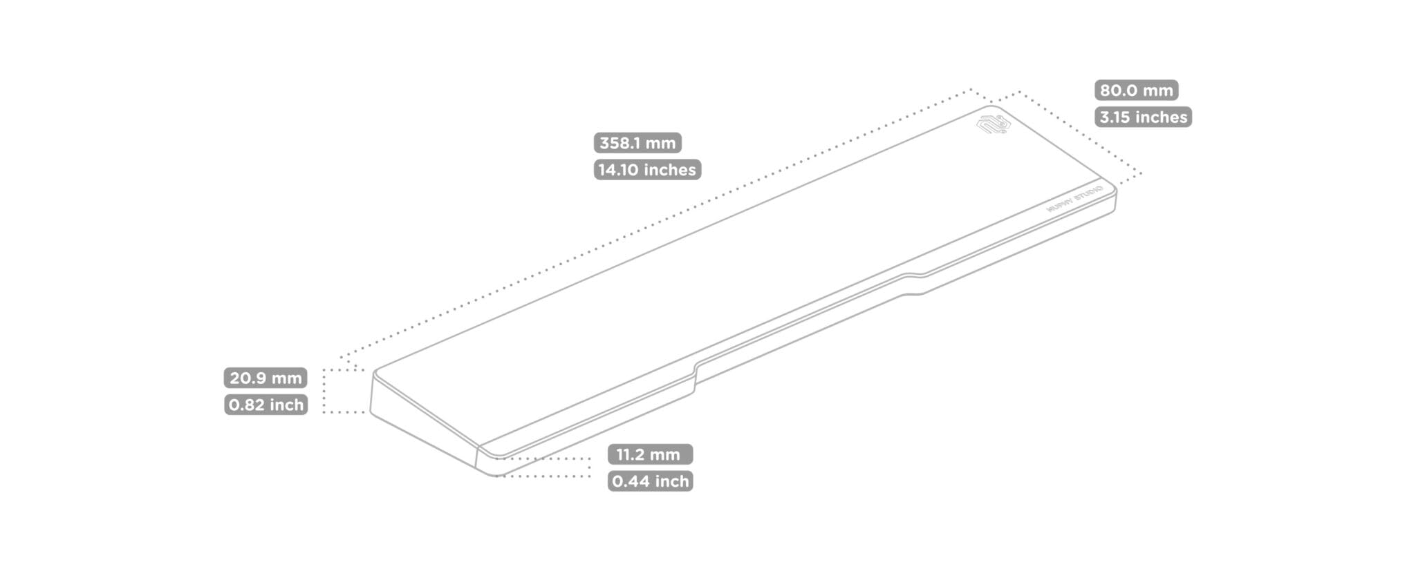 nuphy Twotone Wrist Rest - Poggiapolsi per tastiera meccanica Gem80, Inca Rose