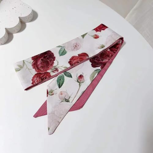 Rose Fashion Bag Handbag Handle Ribbon Scarf Polka Dot Printing Neckerchief Scarf Easy to Wear,Fashion Scarves,Scarves and Wraps Fashion4