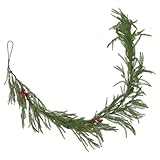 Uso versátil en interiores y exteriores: estas guirnaldas verdes para exteriores son adecuadas para la decoración de repisas de chimenea, vegetación de escaleras e incluso centros de mesa de bodas, lo que las convierte en una opción ideal tanto para entornos domésticos como comerciales, guirnalda colgante de pino artificial, vegetación de mesa falsa