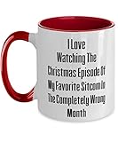 mmandiDESIGNS I Love Watching The Christmas Episode Of My Favorite Sitcom Coffee Mug Perfect Male or Female Present 11oz
