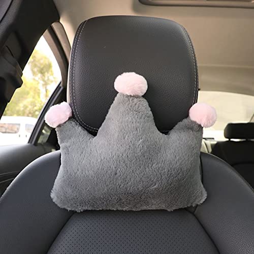 WDOPEN Coussin de nuque de voiture de dessin animé doux et confortable pour siège de voiture - Soulage les douleurs au cou et les tensions musculaires (gris) Cover