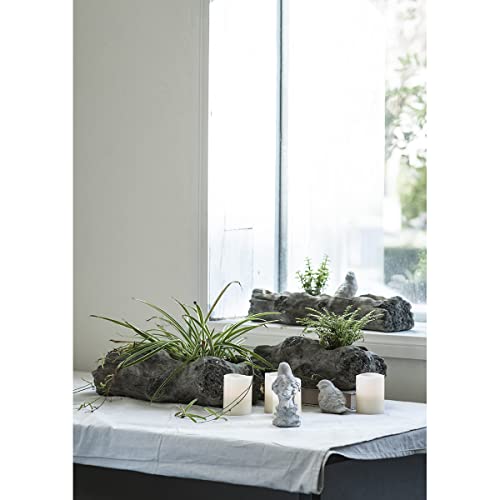 A&B Home Natural Cement Fillmore Log Planter, 13 Inch Long, Natural Wood