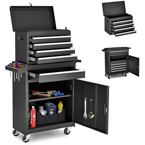 AirWire 5-Drawer Rolling Tool Chest Black