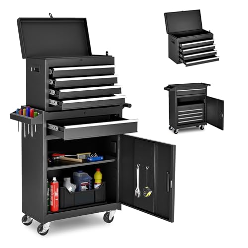 AirWire 5-Drawer Rolling Tool Chest Black