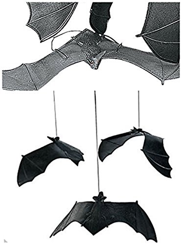happy deals 6 Rubber Hanging Bats on Strings - 13 Inch