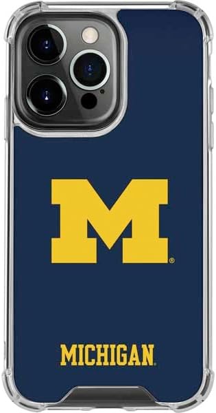 Skinit Clear Phone Case Compatible with iPhone 14 Pro - Officially Licensed University of Michigan M Logo Design