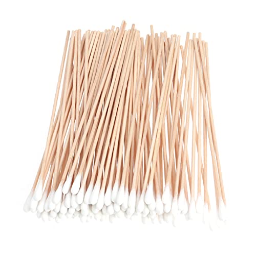 FOMIYES 2sets Long Cotton Swab Kit Reusable Cotton Sticks for Ear Cleaning Makeup Removal Wooden Handle Soft Tip 100 Count Perfect for Sanitary Use 100pcs*2