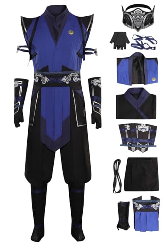 Sub-Zero Cosplay MK Costume Combat Battle Suit Samurai Fullsets Mask Adults Mens Halloween Outfits Accessories